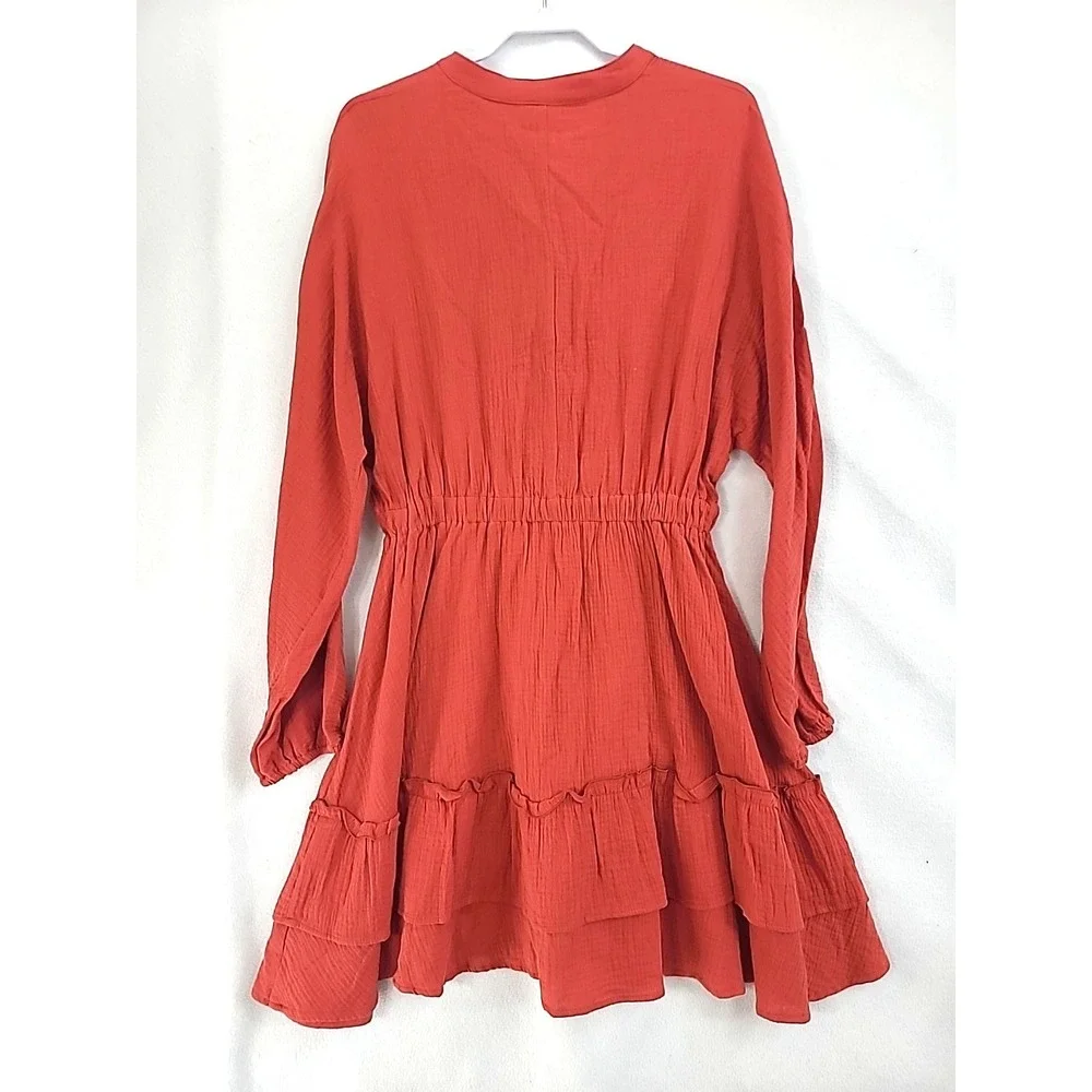 Carole Christian Tiered Dress Sz‎ L Rust Color